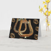 サドルの鐙がねの挨拶状 カード (黄色い花)