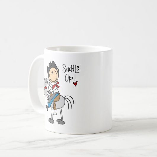サドルを置いて下さい! カウボーイの棒の姿のマグ コーヒーマグカップ (正面左)