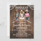 サドルアップあなたのブーツを置く女性のカーボーイブライダルシャワー 招待状 (正面)
