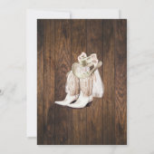 サドルアップあなたのブーツを置く女性のカーボーイブライダルシャワー 招待状 (裏面)