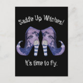 サドルアップウィッチハロウィーンブ図解入りの、写真付きのーツ ポストカード (正面)