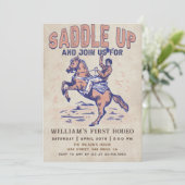 サドルアップウェスタンカウボーイロデオバースデーパーティー 招待状 (スタンド正面)
