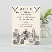 サドルアップウェスタンバースデーパーティーの招待 招待状 (スタンド正面)