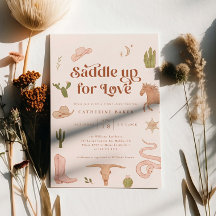 サドルアップウェスタンブライダルシャワー招待