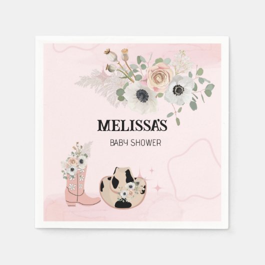 サドルアップウェスタンモダン女性のカーボーイカスタム スタンダードカクテルナプキン (正面)