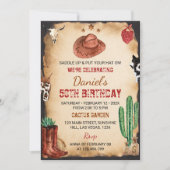 サドルアップウェスタンロデオカウボーイ誕生日招待状 招待状 (正面)