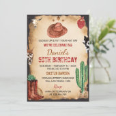 サドルアップウェスタンロデオカウボーイ誕生日招待状 招待状 (スタンド正面)