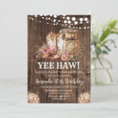 サドルアップウェスタン素朴女性のカーボーイ30th Birthday 招待状 (スタンド正面)