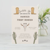 サドルアップウエスタンカウボーイ誕生日 招待状 (スタンド正面)