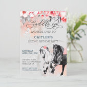 サドルアップウマ水彩花赤黒 招待状 (スタンド正面)