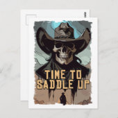 サドルアップカウボーイことわざワイルドウエストイラストレーションアート ポストカード (正面/裏面)