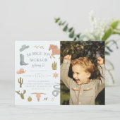 サドルアップカウボーイバースデーパーティーの写真 招待状 (スタンド正面)