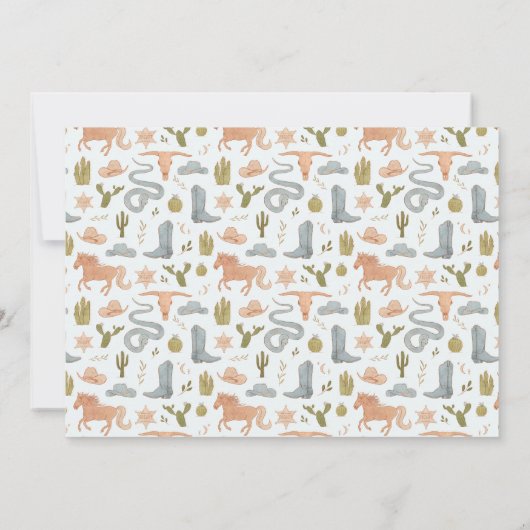 サドルアップカウボーイバースデーパーティーの写真 招待状 (裏面)