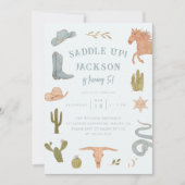 サドルアップカウボーイバースデーパーティー 招待状 (正面)