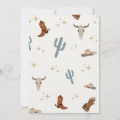 サドルアップカウボーイワイルドウエストロデオ誕生日 招待状 (裏面)