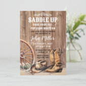 サドルアップカントリーウェスタンカウボーイパーティーブーツハット 招待状 (スタンド正面)