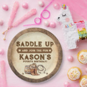 サドルアップカントリーウェスタン誕生日 ペーパープレート (パーティー)