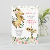 サドルアップガールフローラホース誕生日招待状 招待状 (スタンド正面)