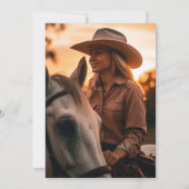 サドルアップソフトピンク女性のカーボーイウェスタンベビーシャワー 招待状 (裏面)