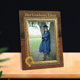 サドルアップタンフェイクレザー卒業生 フォトプラーク