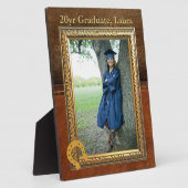 サドルアップタンフェイクレザー卒業生 フォトプラーク (側面)