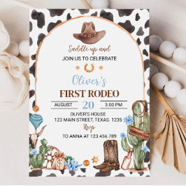 サドルアップハイランドカウボーイ1st誕生日招待状 招待状