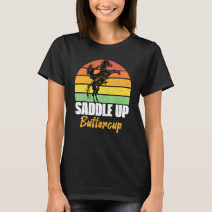 サドルアップバターカップヴィンテージ馬ギャロ男性へップW Tシャツ