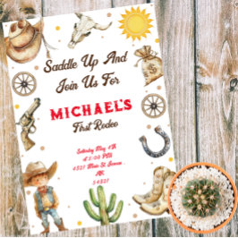 サドルアップファーストロデオワイルドウエスト誕生日 招待状