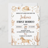 サドルアップファーストロデオ誕生日招待状 招待状 (正面)