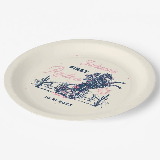 サドルアップファーストRodeoカウボーイバースデーパーティー ペーパープレート (アングル)