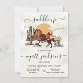 サドルアップファーストRodeoカウボーイバースデーパーティー 招待状 (正面)