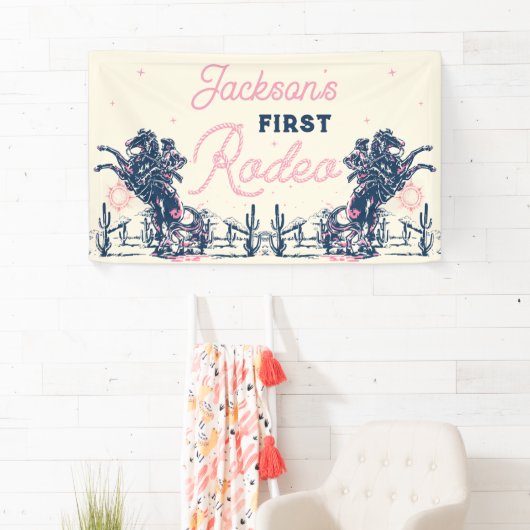 サドルアップファーストRodeoカウボーイバースデーパーティー 横断幕 (インサイチュ)