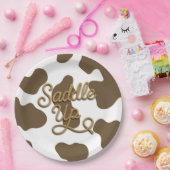 サドルアップブラウンカウカントリーウェスタンロデオパーティー ペーパープレート (パーティー)