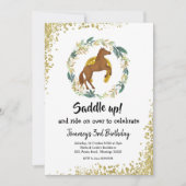 サドルアップホースバースデーパーティーの招待 招待状 (正面)