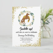 サドルアップホースバースデーパーティーの招待 招待状 (スタンド正面)