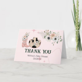 サドルアップモダンウェスタン女性のカーボーイカスタム写真 サンキューカード