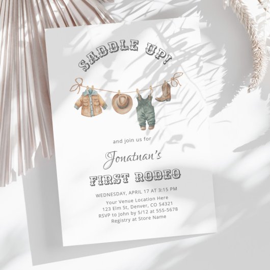 サドルアップリトルカウボーイファーストロデオ誕生日 招待状