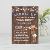 サドルアップリトルカウボーイ彼の方法でオウムベビーシャワー 招待状 (スタンド正面)