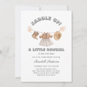 サドルアップリトル女性のカーボーイガールベビーシャワー 招待状 (正面)