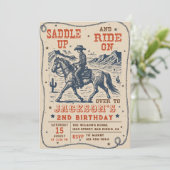 サドルアップロデオウェスタンカウボーイバースデーパーティー 招待状 (スタンド正面)