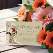 サドルアップ女性のカーボーイブーツウェスタンブライダルシャワー 招待状