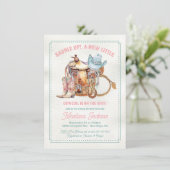 サドルアップ女性のカーボーイベビーシャワー 招待状 (スタンド正面)