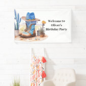 サドルアップ女性のカーボーイ誕生日 横断幕 (インサイチュ)