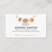 サドルアップ小さな女性のカーボーイ赤ちゃんシャワーおむつラッフル エンクロージャーカード (正面)