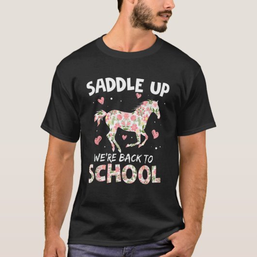 サドルアップ我々は新学期カッコいい乗馬 Tシャツ (正面)