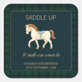 サドルアップ ビンテージ お嬢様風 馬 誕生日  スクエアシール