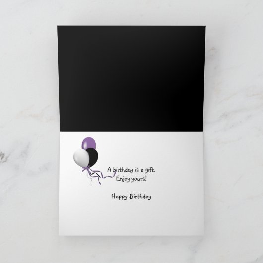 サドルシューズとデイジー誕生日ユーモア カード (内部)