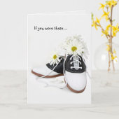 サドルシューズ誕生日ユーモア カード (黄色い花)