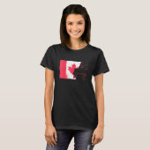 サドルシート英式騎乗カナダフラッグ乗馬 Tシャツ (正面フル)
