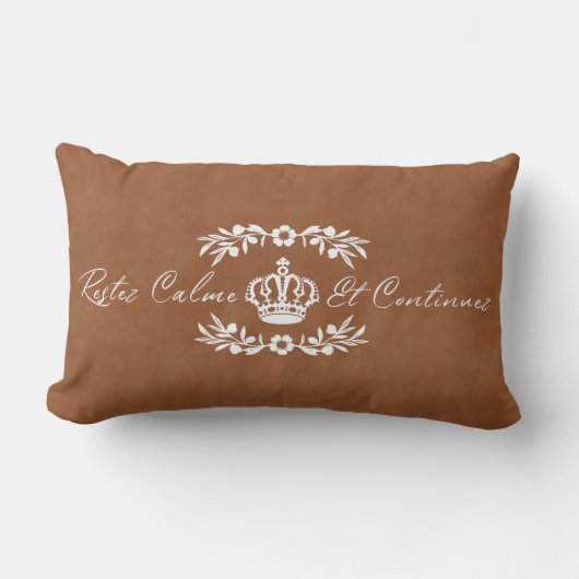 サドルタン白フランスのス保クのCalm運 On ランバークッション (正面)